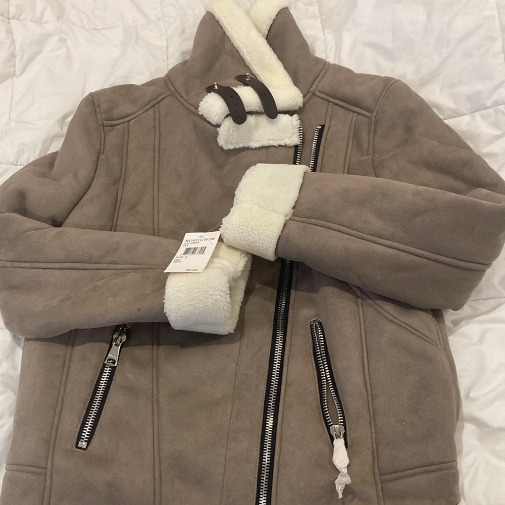 Brand New Suede Sherpa Womens Jacket (never worn)